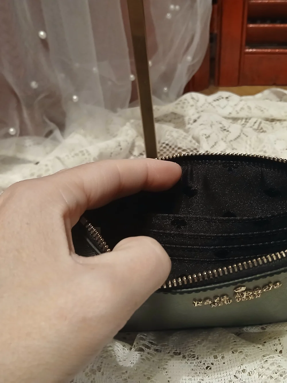 Kate Spade Black Saffiano Leather Wristlet
